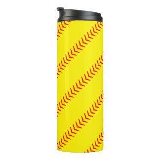 Bouteilles Isothermes Bright Yellow Fastpitch Softball Stitches (Seams)