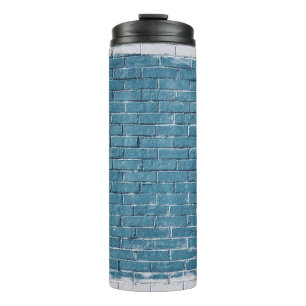 Bouteilles Isothermes Briques de béton gris peintes en bleu