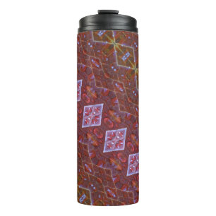 Bouteilles Isothermes Bronze & Feuille verte Ikat 12