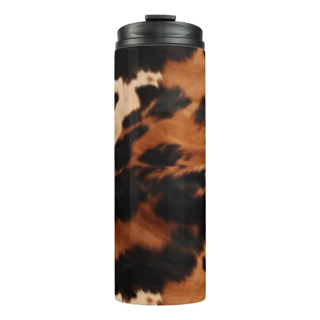 Bouteilles Isothermes Brown Black Cream Faux Cow Print (Devant)