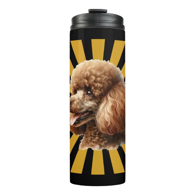Bouteilles Isothermes Brown Standard Poodle Retro Sunburst (Devant)