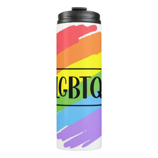 Bouteilles Isothermes Brushstrokes LGBTQ Arc-en-ciel (Devant)