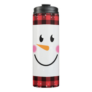 Bouteilles Isothermes Buffalo Plaid Snowman Face