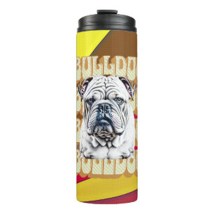 Bouteilles Isothermes Bulldog anglais avec police rétro