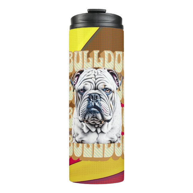 Bouteilles Isothermes Bulldog anglais avec police rétro (Devant)