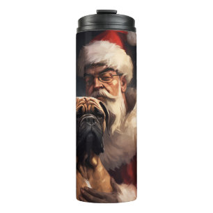 Bouteilles Isothermes Bullmastiff avec Noël Festif du Père Noël