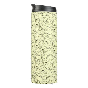 Bouteilles Isothermes Bunches de Bunnies sur jaune - motif sans soudure.