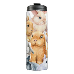 Bouteilles Isothermes Bunnies Aquarelle Arrière - plan animal