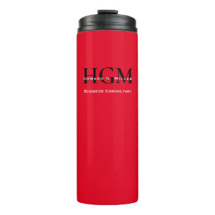 Bouteilles Isothermes Business Modern Rouge Noir 3 Lettre Monogramme Log