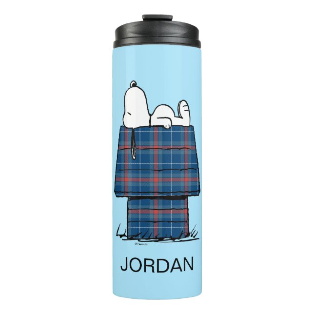 Bouteilles Isothermes cacahuètes | Flannelle Snoopy Plaid | Ajouter Votr (Devant)