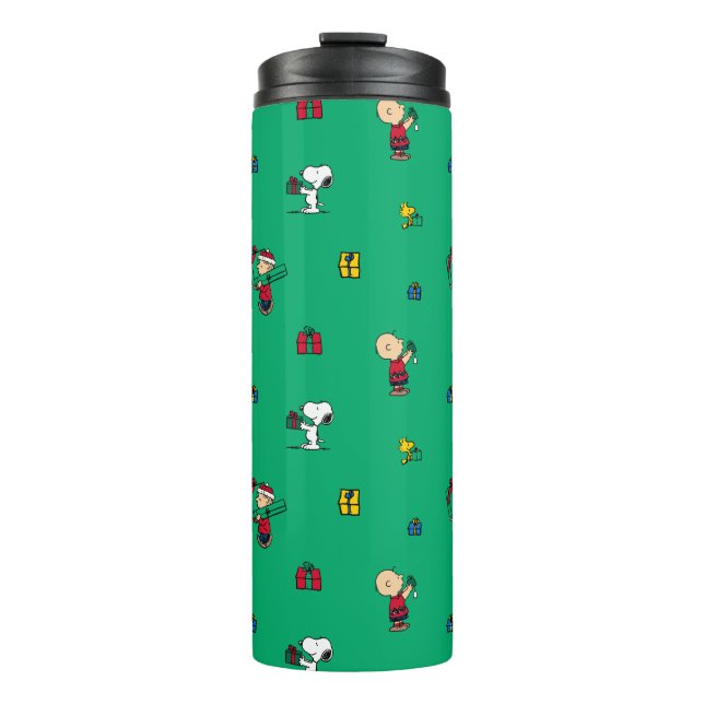Bouteilles Isothermes cacahuètes | Motif cadeau de Noël (Devant)