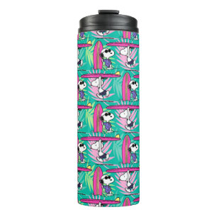 Bouteilles Isothermes cacahuètes   Snoopy Turquoise Surf Motif