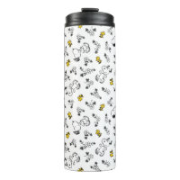 cacahuètes | Snoopy & Woodstock B&W Flower Motif