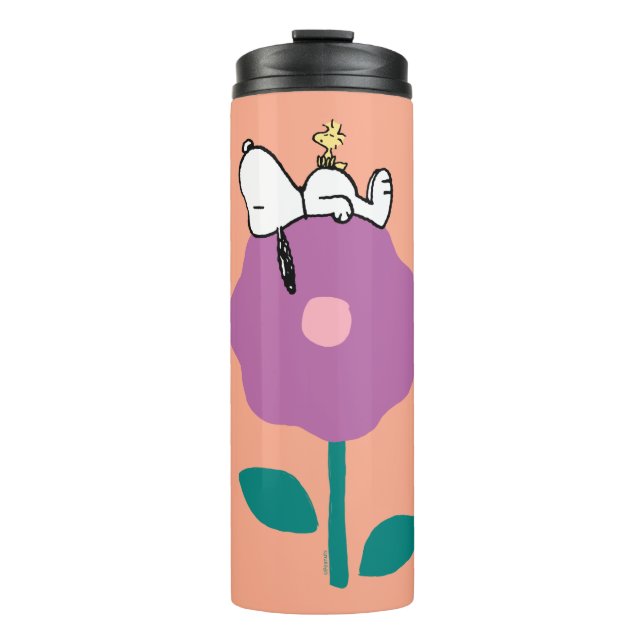 Bouteilles Isothermes cacahuètes | Snoopy & Woodstock Flower Whististle (Devant)