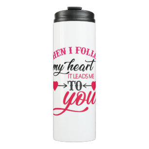 Bouteilles Isothermes Cadeau Couple Quand Je Suis Mon Coeur