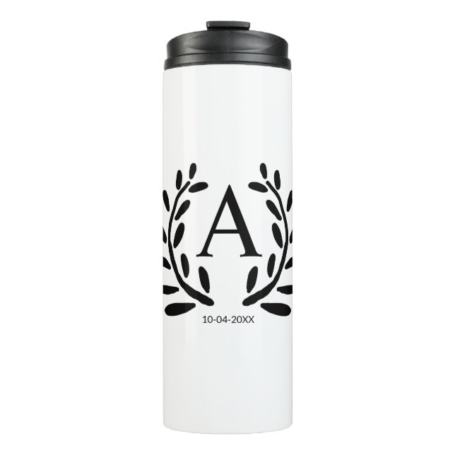 BOUTEILLES ISOTHERMES CADEAU DE GARÇON D'HONNEUR MONOGRAMMÉ AJOUTER ANNÉ (Devant)