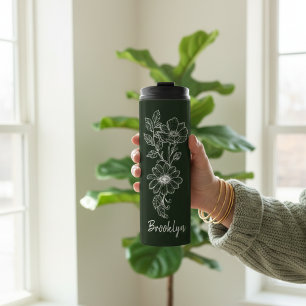 Bouteilles Isothermes Cadeau de gobelet floral vert personnalisé pour de
