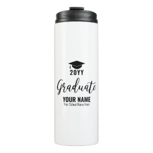 Bouteilles Isothermes Cadeau de graduation noir et blanc personnalisé vi