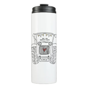 Bouteilles Isothermes Cadeau de Mariage campagnard de tracteur personnal