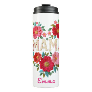 Bouteilles Isothermes Cadeau personnalisé Fleur de cœur de Maman