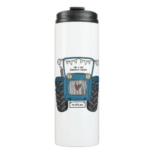 Bouteilles Isothermes Cadeau personnalisé Mariage campagnard tracteur bl