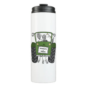 Bouteilles Isothermes Cadeau personnalisé Mariage campagnard tracteur ve