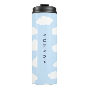 Bouteilles Isothermes Cadeaux Monogramme Cute Girl Blue Cloud personnali