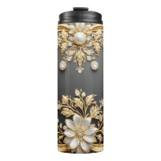 Bouteilles Isothermes Cadre floral doré luxueux