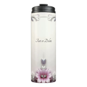 Bouteilles Isothermes Cadre floral rose