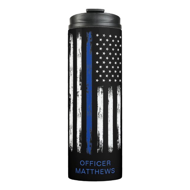 Bouteilles Isothermes Café de police de la Ligne Bleue Mince (Devant)
