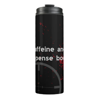 Bouteilles Isothermes Caféine et livres de suspense noirs