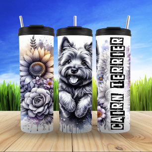 Bouteilles Isothermes Cairn Terrier's Grayscale Garden Joy