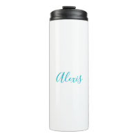 Calligraphie de nom Script Plain Simple Blanc Bleu