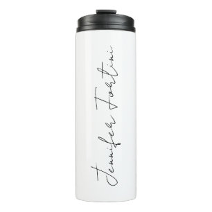 Bouteilles Isothermes Calligraphie Élégante Noir & Blanc Plaine Simple