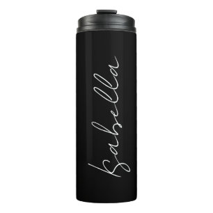 Bouteilles Isothermes Calligraphie Noir Blanc Plaine Créative Nom modern