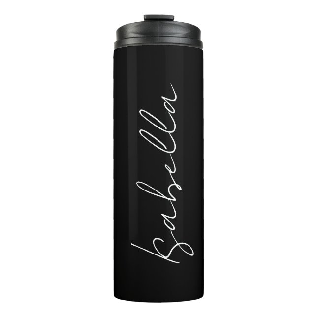 Bouteilles Isothermes Calligraphie Noir Blanc Plaine Créative Nom modern (Devant)