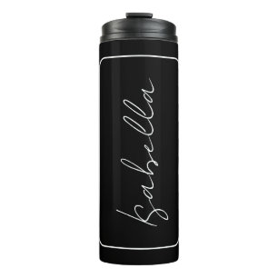 Bouteilles Isothermes Calligraphie Noir Blanc Plaine Créative Nom modern