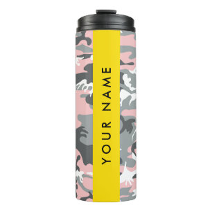 Bouteilles Isothermes Camouflage rose et gris Votre nom Personnalisez