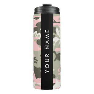 Bouteilles Isothermes Camouflage rose et vert Votre nom Personnalisez