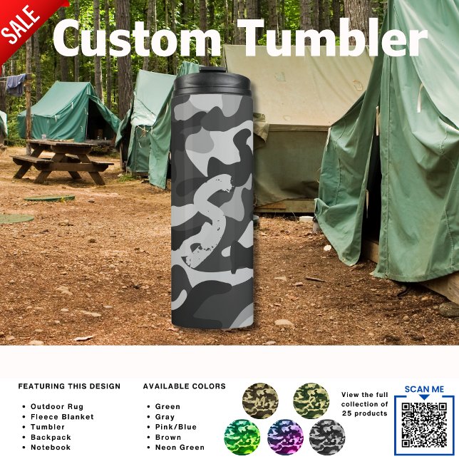 Bouteilles Isothermes Camping Tumbler | AJOUTER UN Ado DE Camouflage INI (Créateur téléchargé)