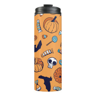 Bouteilles Isothermes Candy Crâne Citrouille chauve Motif sans couture.