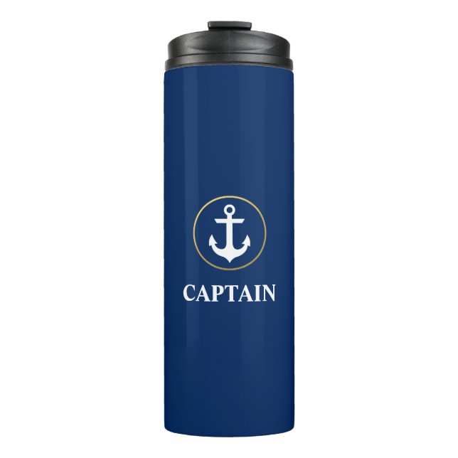 Bouteilles Isothermes Capitaine nautique Ancre Blue Gold (Devant)