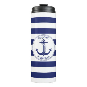 Bouteilles Isothermes Capitaine nautique Personalized de bleu marine