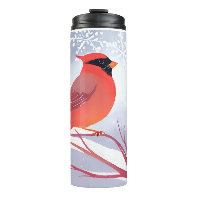 Bouteilles Isothermes Cardinal rouge | Belle aquarelle peinture (Devant)