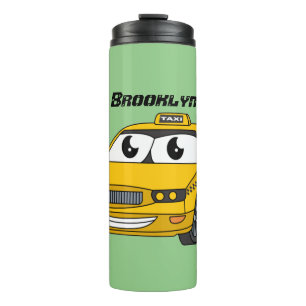 Bouteilles Isothermes Caricature amusante de taxi jaune mignon