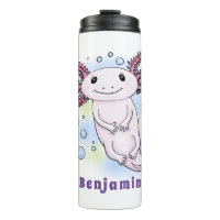 Caricature axolotl rose adorable
