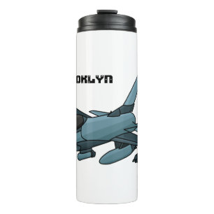Bouteilles Isothermes Caricature d'avion de chasse militaire