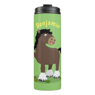 Bouteilles Isothermes Caricature de cheval de trait de Cute Clydesdale