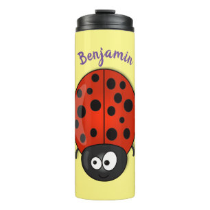 Bouteilles Isothermes Caricature de coccinelle rouge joyeux