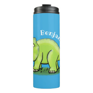 Bouteilles Isothermes Caricature de dinosaure de triceratops vert mignon